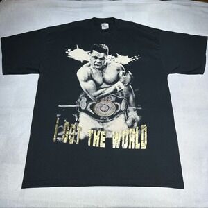 Muhammad Ali I Got The World Embellished Y2K Hip Hop Baggy T-Shirt Size 3XL Tall